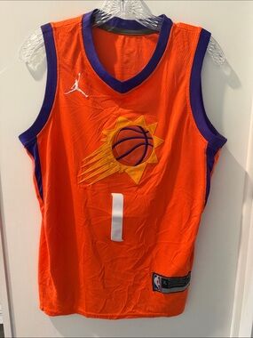 Jordan Phoenix Suns Orange Basketball Jersey with Purple Trim